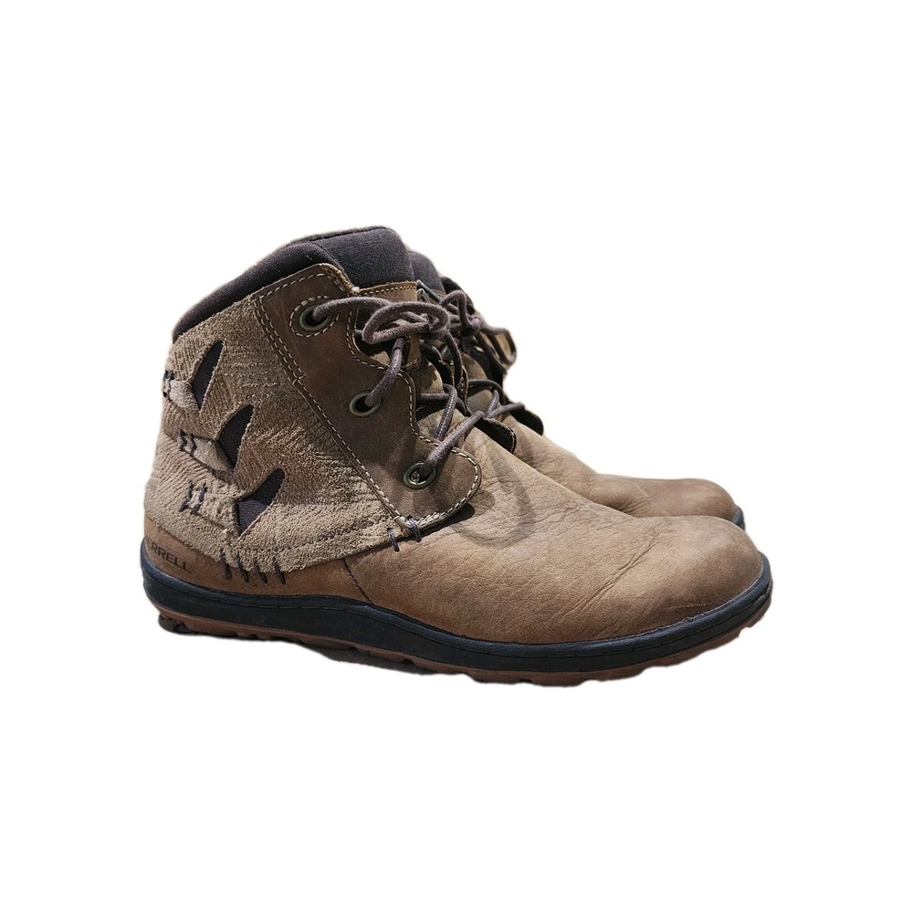 Merrell Ashland Vee Ankle Lace Up Brown Nubuck Leather Womens Boots Size 5